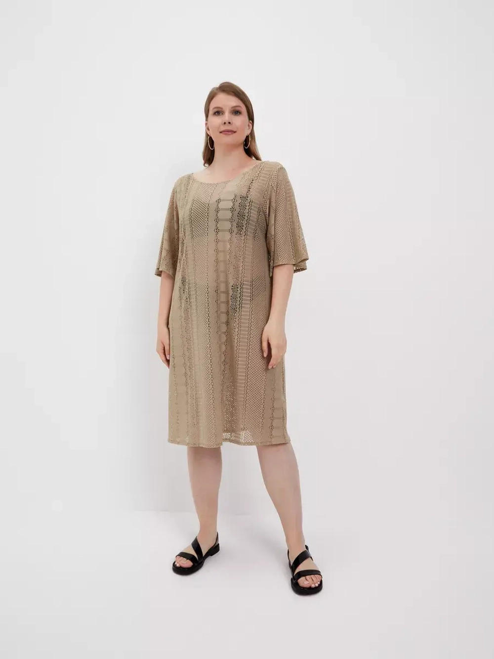 Платье туника пляжная накидка бежевая