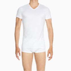 Мужская футболка белая HOM CLASSIC Tee-Shirt V Neck 400206_400003
