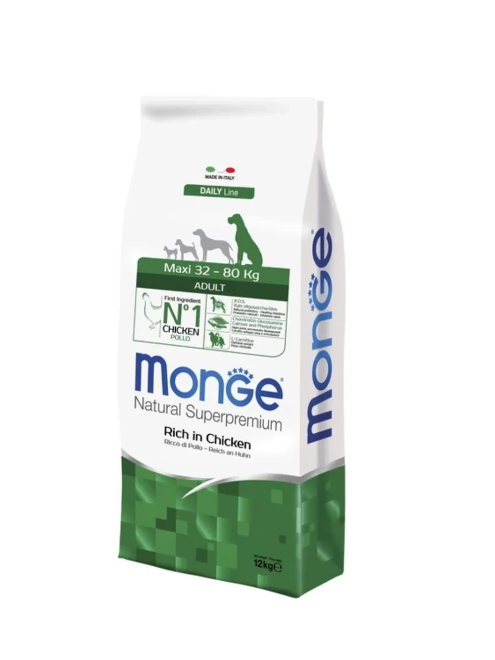 Сухой корм Monge Dog Daily Line Maxi (Монж Макси) для взрослых собак крупных пород из курицы 12 кг