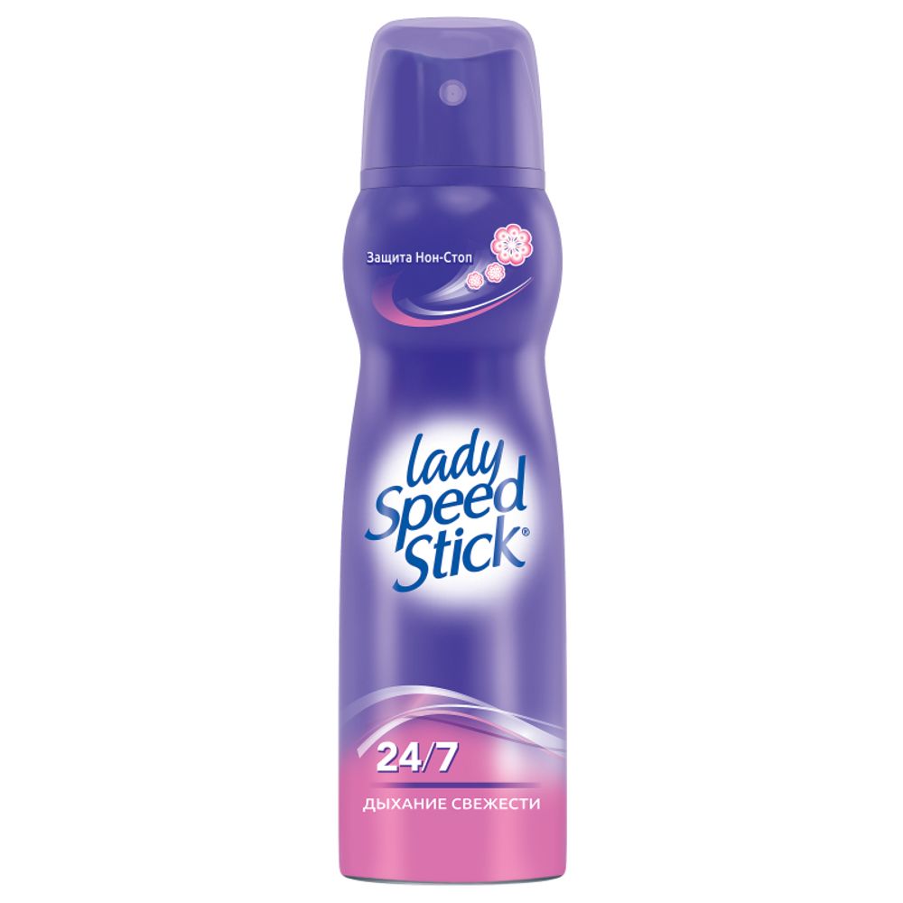 Lady Speed Stick Дезодорант-антиперспирант спрей 24/7 Дыхание свежести, 150 мл