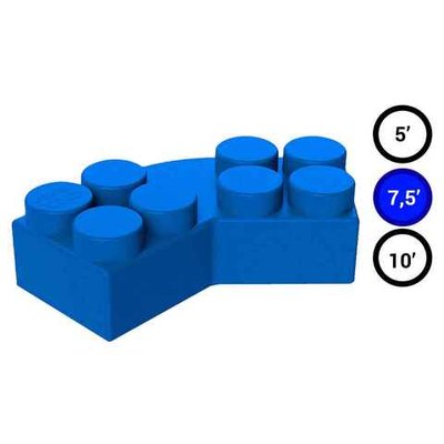 Элемент углового поворота стены 4x2 цокольный синий для GigaBloks