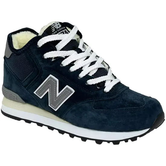 Кроссовки New Balance 574 High Blue (Reflective) с мехом