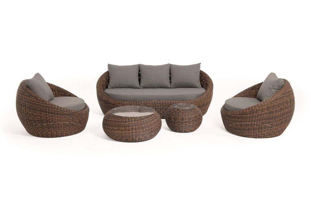 "Барселона" лаунж-зона из искусственного ротанга, цвет коричневый