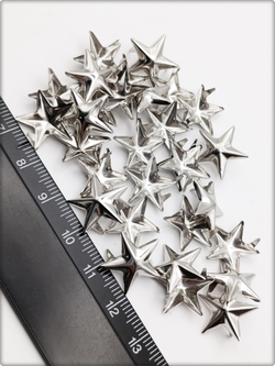 Клепки "Звёзды" серебристые с цапами для декора.