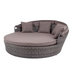 "Стильяно" плетеная кровать круглая, цвет графит