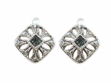 "Камбрия" серьги в серебряном покрытии из коллекции "Винтаж" от Jenavi с английским замком