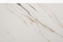 "Меркурий" стол интерьерный раздвижной обеденный из керамики, цвет белый глянцевый