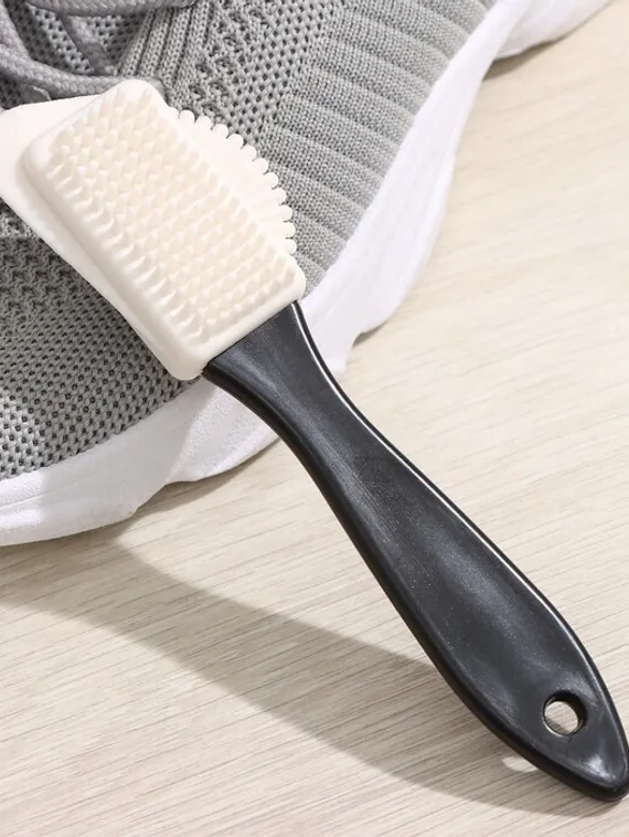 Щётка для обуви тройная: замша, нубук, велюр, 15×4 см, цвет чёрный