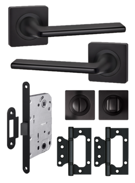 Ручка для межкомнатной двери с замком и петлями TREND