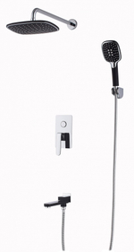 26065-C Встроенный смес для душа с 3-функ. (черный+хром) "GANZER"  (5/1шт)