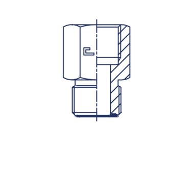 Адаптер AS D10 ORFS 11/16 - BSP 1/2