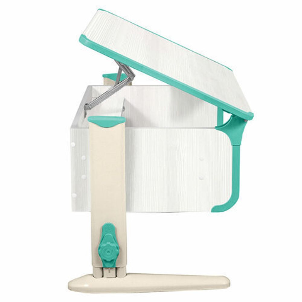 Стол-парта регулируемый "ДЭМИ" СУТ.43, 1000х550х530-815 мм, бежевый каркас, пластик аквамарин, рамух белый (КОМПЛЕКТ)