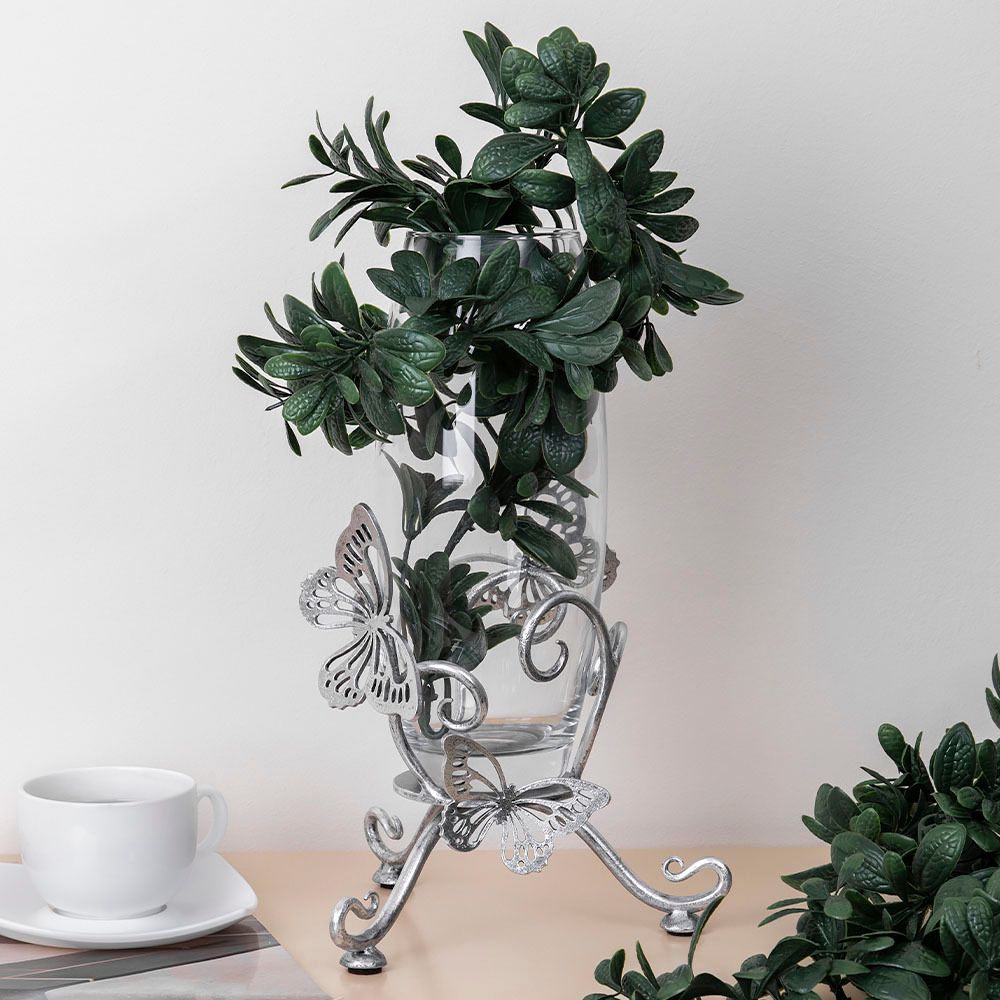 Ваза Бабочка Эир Античное серебро