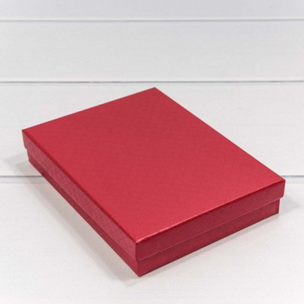 Коробка Ювелирная 16х12х3.4 см "Ромбики" (Красный)