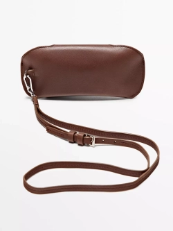 Massimo Dutti ЧЕХОЛ ДЛЯ СОЛНЦЕЗАЩИТНЫХ ОЧКОВ ИЗ КОЖИ НАППА, КОРИЧНЕВЫЙ