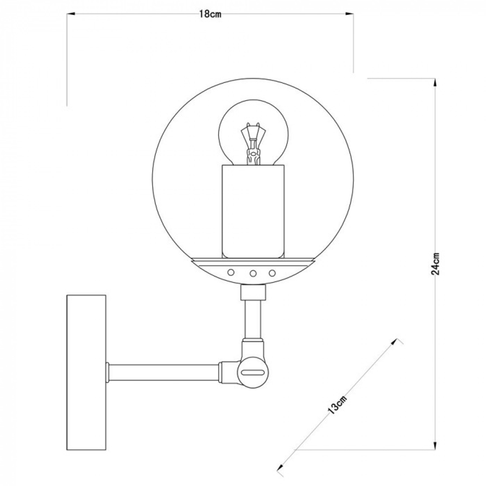 Настенный светильник Arte Lamp BOLLA A1664AP-1BK