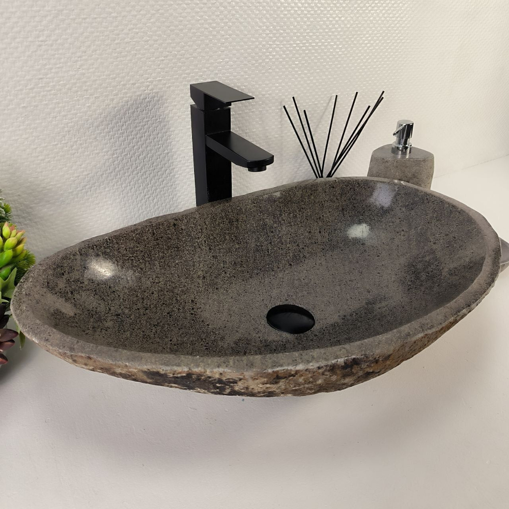 Каменная раковина из речного камня RS-05153 (61*38*14) 0858 из натурального камня