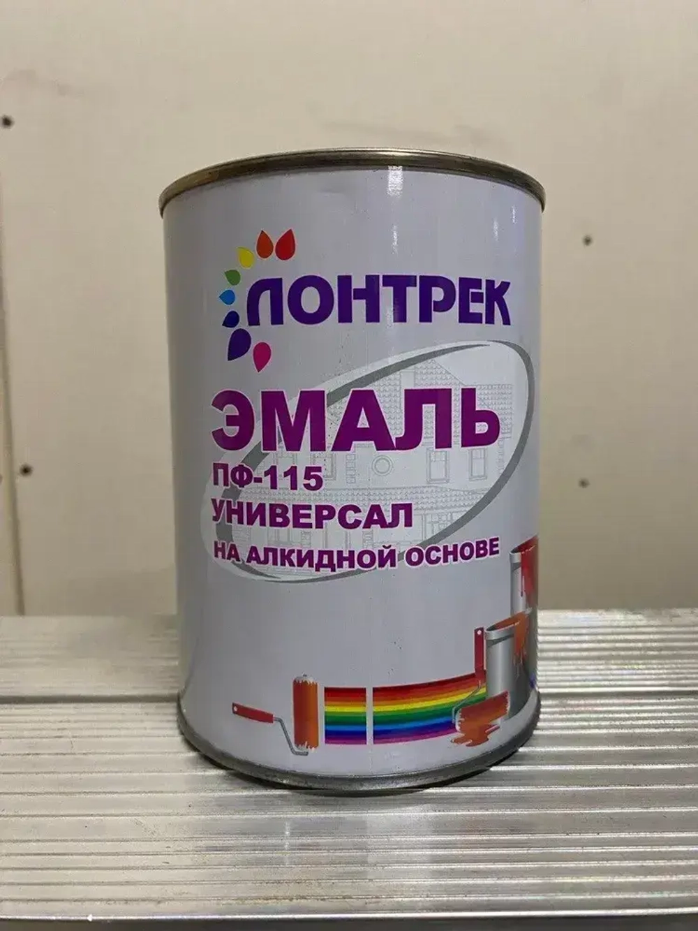 Эмаль ПФ-115 по металлу дереву красная 1 кг