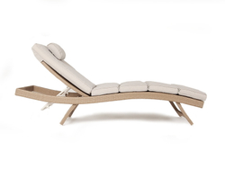 "Лиссабон" шезлонг из искусственного ротанга, цвет соломенный