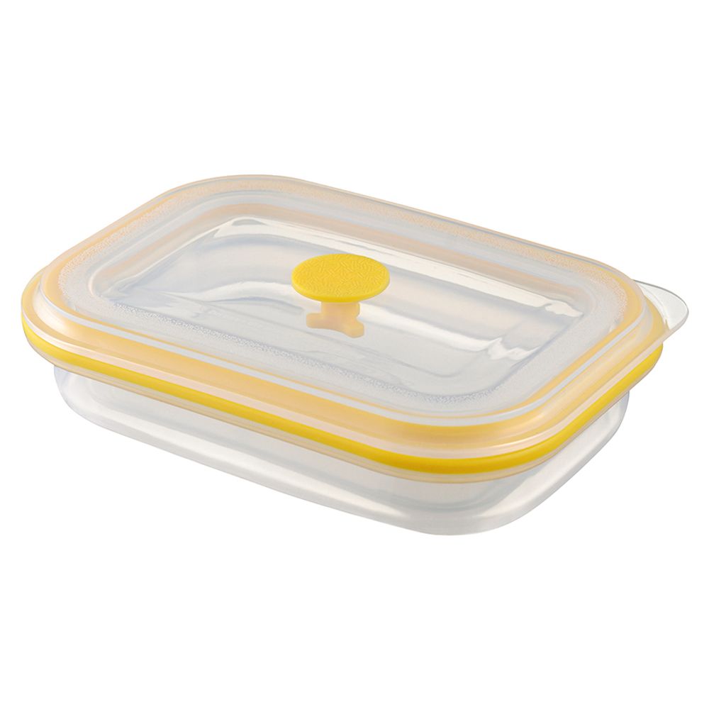 Контейнер для переноски и хранения силиконовый прямоугольный складной Silikobox, 600 мл, желтый
