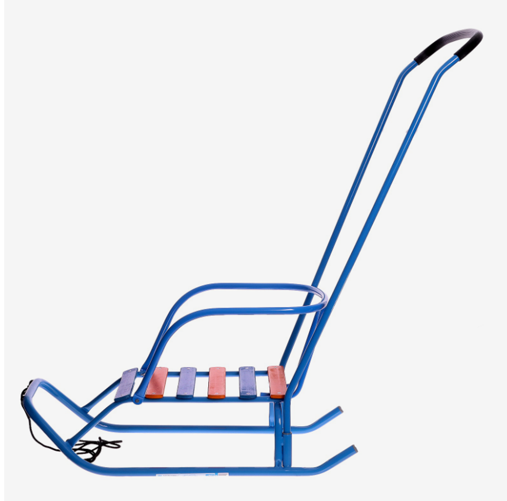 Санки детские «Ветерок 6», с ручкой, цвет голубой