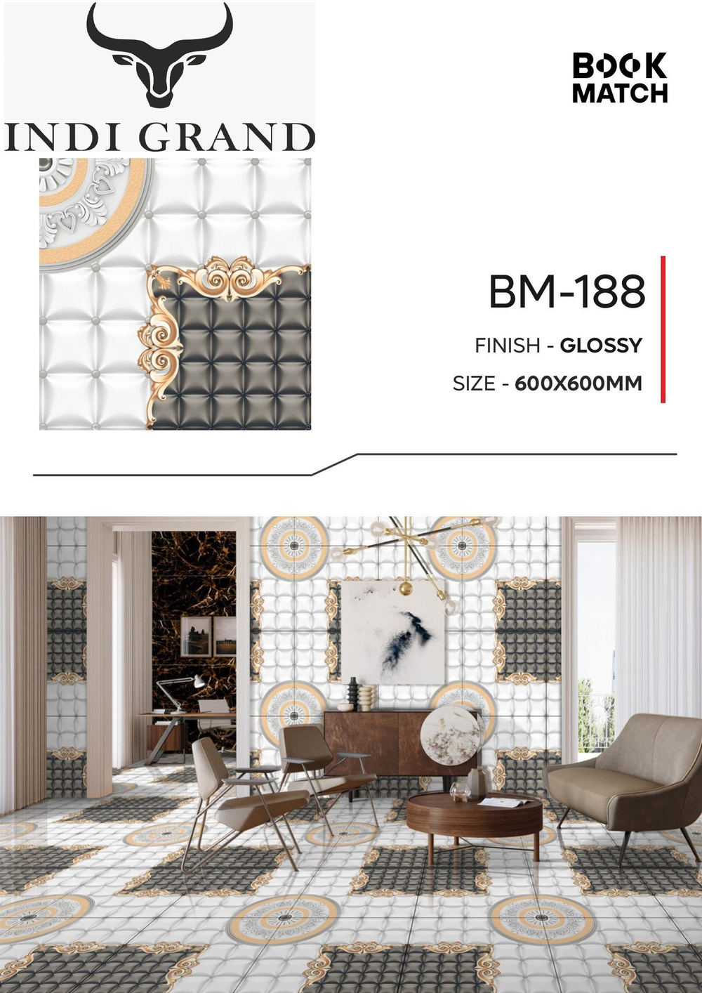 Керамогранит Book Match BM-188 60х60