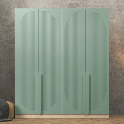 Шкаф Агератум МДФ четырехсекционный Лайн шалфей (0,27) А10024 матовая - 26 матовая - Дуб Сонома 3025  230*60*260