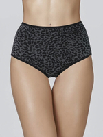 Высокие трусики-слипы из микрофибры с леопардовыми пятнышками (Размер: XL) (Цвет: черный)