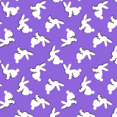 Белые кролики на фиолетовом