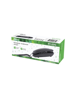 RITMIX RT-005 black (проводной телефон, повторный набор номера, настенная установка, кнопка выключения микрофона, регулятор громкости звонка)