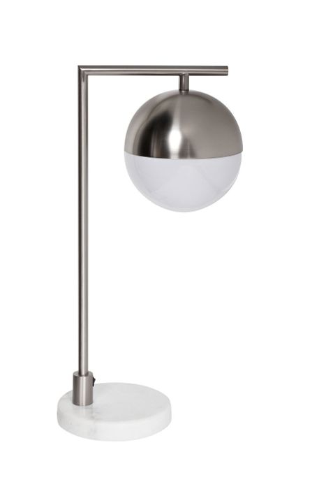 Лампа настольная с матовым плафоном, никель Garda Decor 91GH-T01