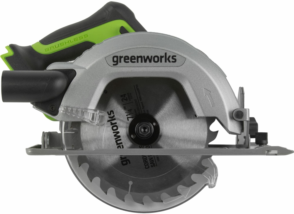 Циркулярная пила аккумуляторная GREENWORKS GD24CS 24V, бесщеточная, без АКБ и ЗУ (1500907)