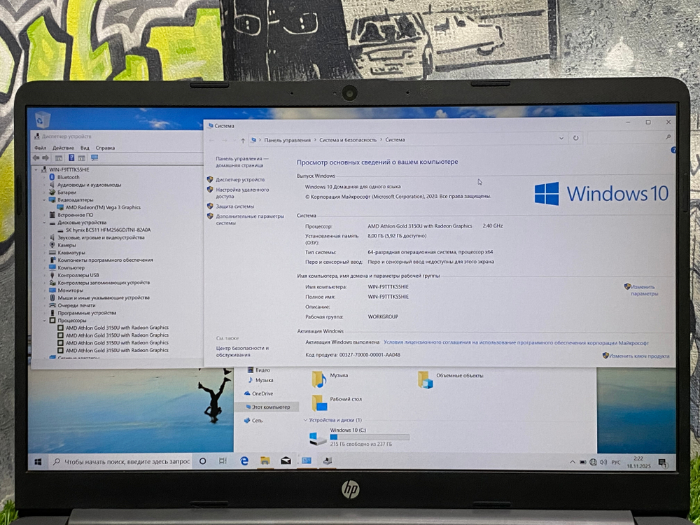Ноутбук HP 15'/Vega 3/8GB/256GB [15s-eq1272ur]/Windows 10