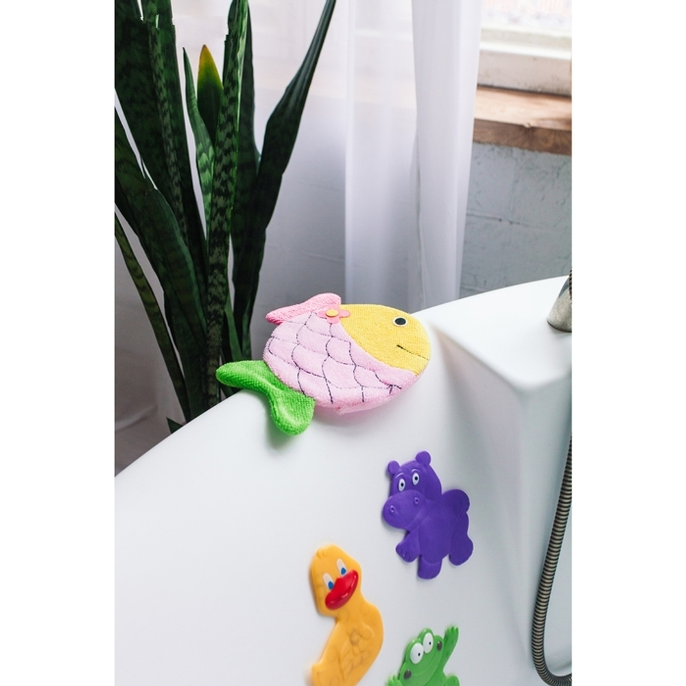 Мочалка варежка детская, "Рыбка", цвет МИКС 1887475