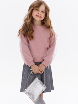 Нарядный свитшот с фатиновыми рукавами