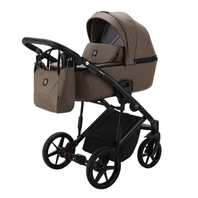 Детская универсальная коляска Adamex MOBI Deluxe SA-10 (2в1) Шоколад экокожа