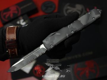 Фронтальный нож Microtech Ultratech Urban Camo S/E 121-2UCS с клинком из стали Böhler M390