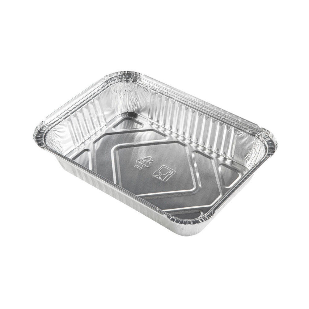 Форма алюмининевая,прямоугольная ,L-край, верхний внешний размер:218*156мм, дно 180*118мм, высота 38мм. 600шт/кор. объем 880мл 60мкм