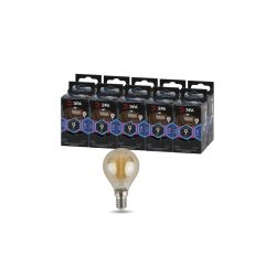 Лампа светодиодная ЭРА F-LED P45-9W-840-E14 gold 9Вт филамент шар золотистый нейтральный белый свет Е14 | Филаментные декоративные