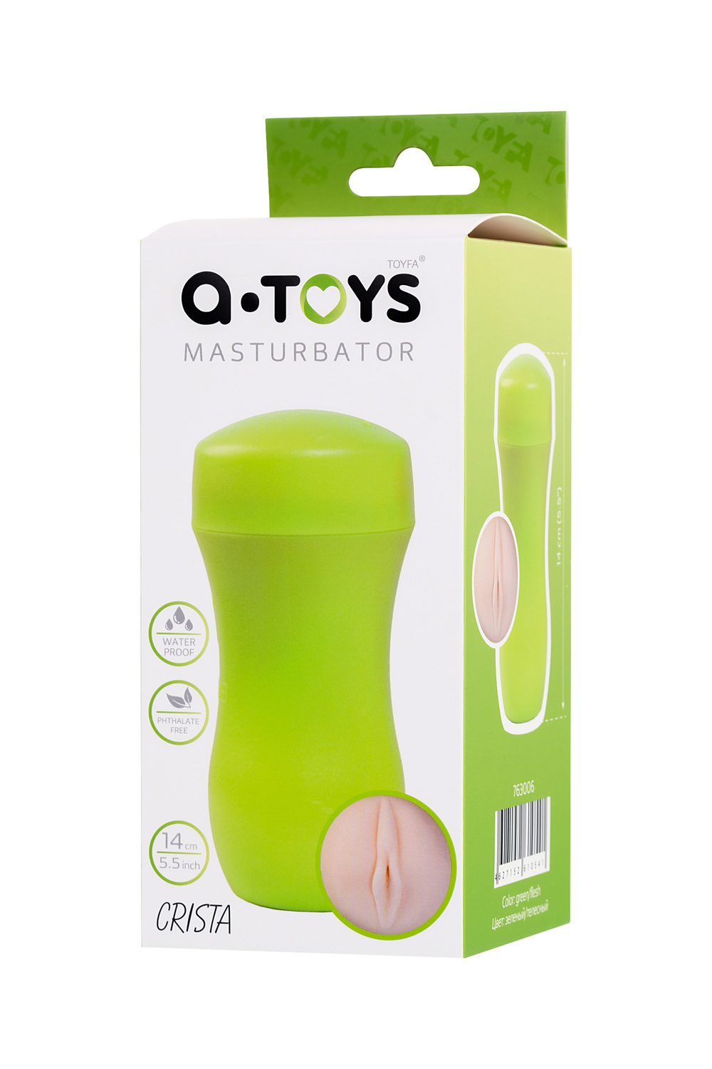 Мастурбатор TOYFA  A-Toys Crista, вагина, TPE, зеленый, 14 см