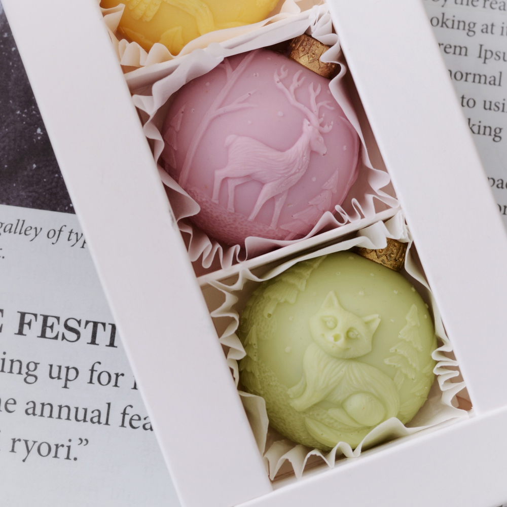 Набор "Новогодние шарики" с животными #1