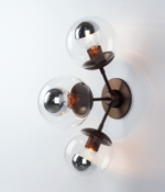 бра Modo Sconce 3 Globes Black