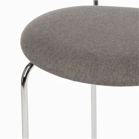 Обеденный стул Dina металлический каркас, сиденье серая ткань, спинка из дерева