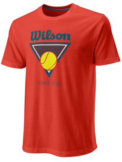 Мужская теннисная футболка Wilson Tennis Club Tech Tee M - fiesta