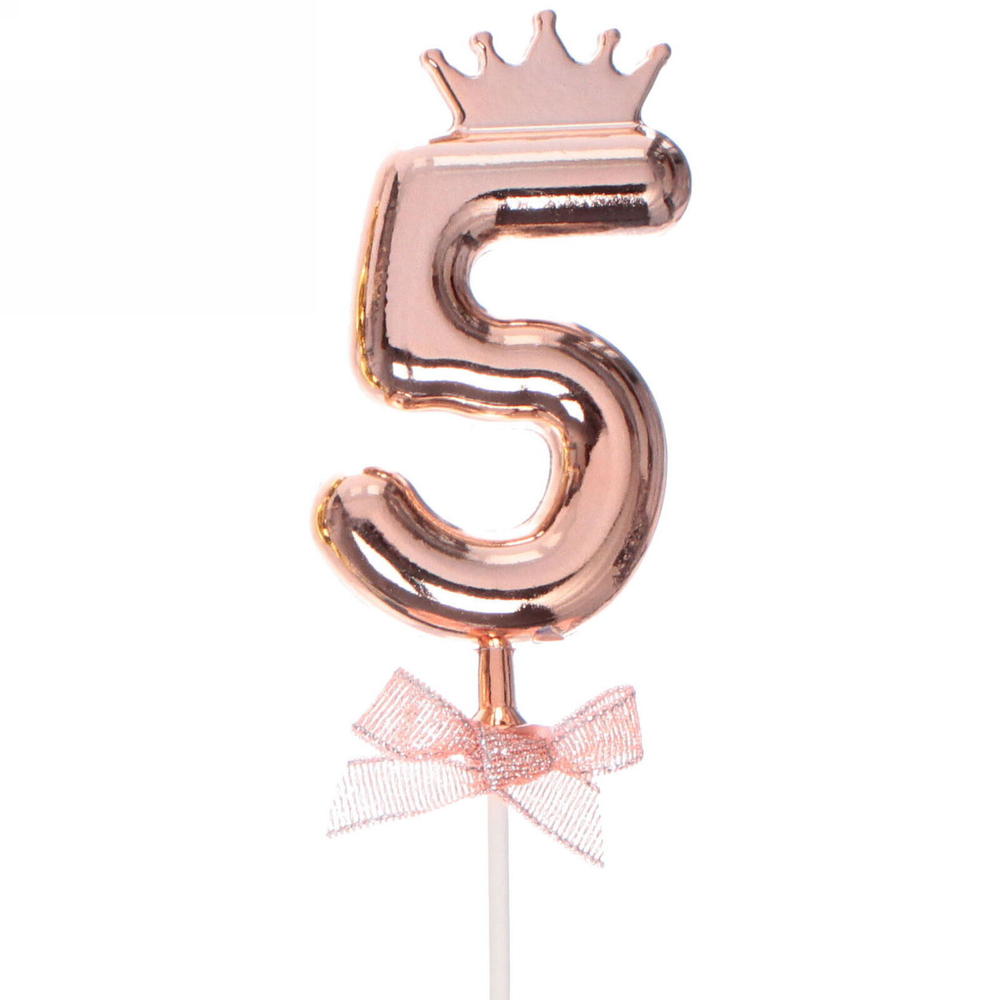 Топпер Цифра Королевский вечер «5» 22 см , микс