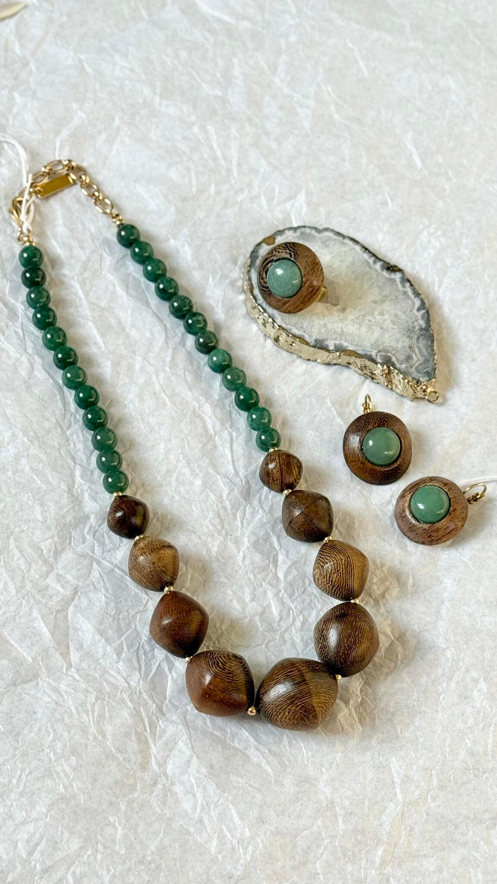 Кольцо Nature Bijoux, Aventurine, разъемное, с авантюрином и деревом роблес, NB25.1-19-25752 (зелены
