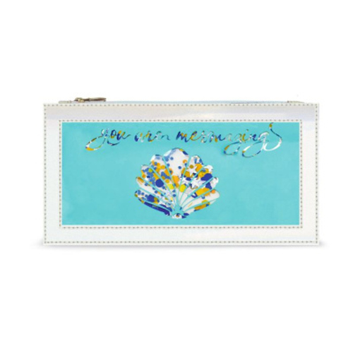 Пенал-косметичка 200*100 кожзам "Голубаяракушка" пайетки голубой ФЕНИКС+ 48855