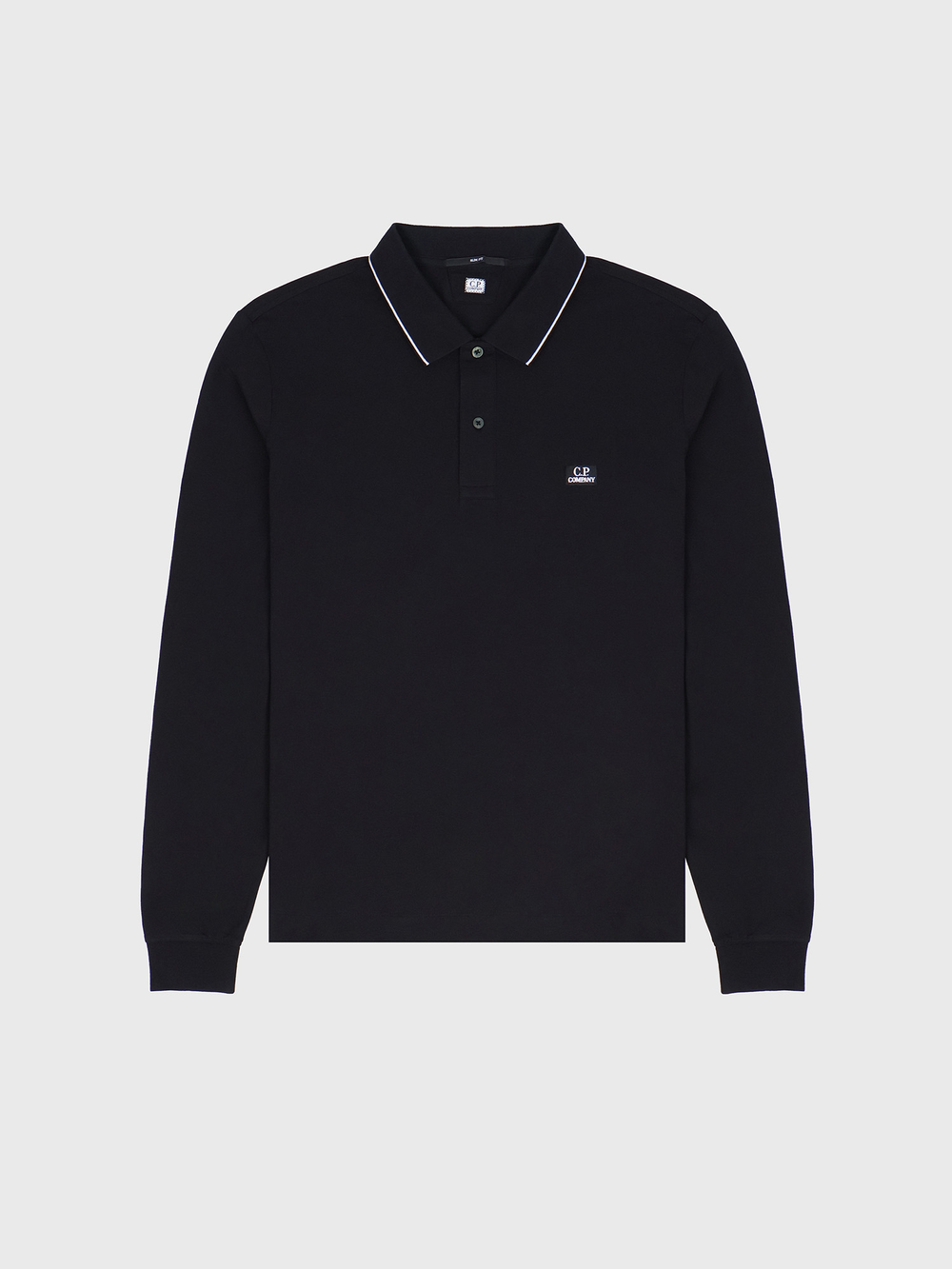 Поло с длинным рукавом C.P. Company Stretch Piquet Slim Line Black