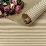 Упаковочная бумага, Крафт 40гр (0,7*10 м) Верже, Полосы, Белый, 1 шт.