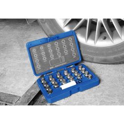 KING TONY (9BW0221) Набор насадок для монтажа/демонтажа секреток колес BMW, 21 предмет